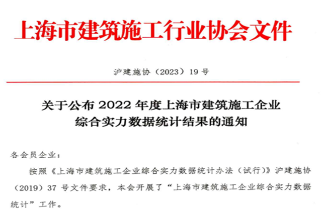 EZPay建設集團連續(xù)七年蟬聯(lián)“上海市進滬施工30強企業(yè)第一名”